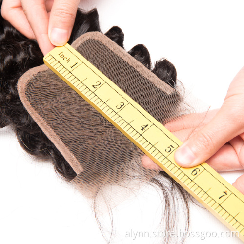 Factory Price Fast Delivery 4x4 Lace Frontal With Baby Hair Deep Curly